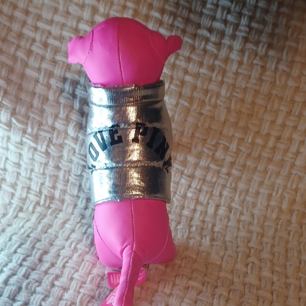 Pink Dog Plush with Silver LOVE PINK Vest